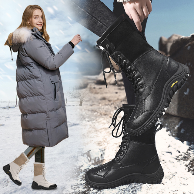 Winter Martin boots women's Plush warm outdoor snow boots waterproof and anti-skid high barrel cotton shoes