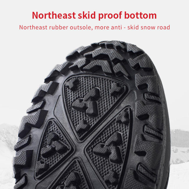 BAIRUILUN mens boots winter boots waterproof leather ankle boots womans snow shoes