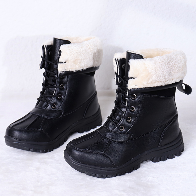 Winter new women's leather boots Martin boots high top leather shoes