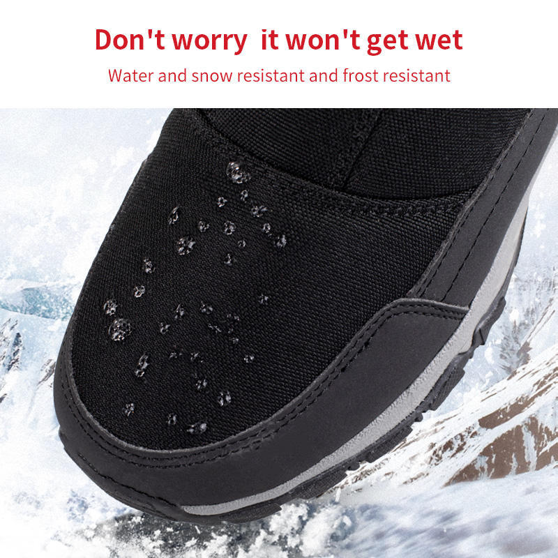 BAIRUILUN mens boots winter boots waterproof leather ankle boots womans snow shoes