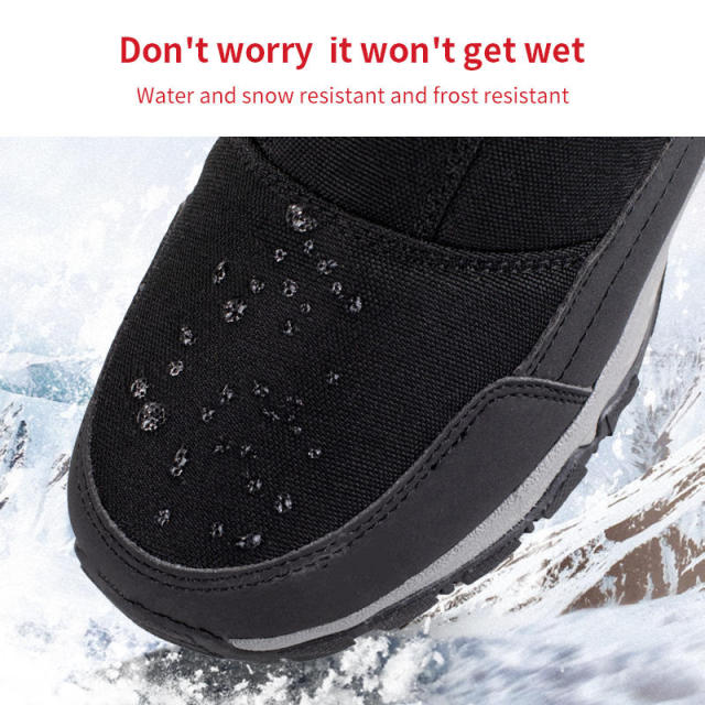 BAIRUILUN mens boots winter boots waterproof leather ankle boots womans snow shoes