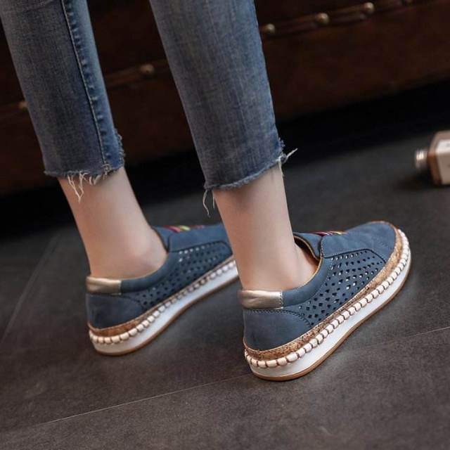 fashion casual high quality comfortable footwear breathable new style lady women slip on flats shoes