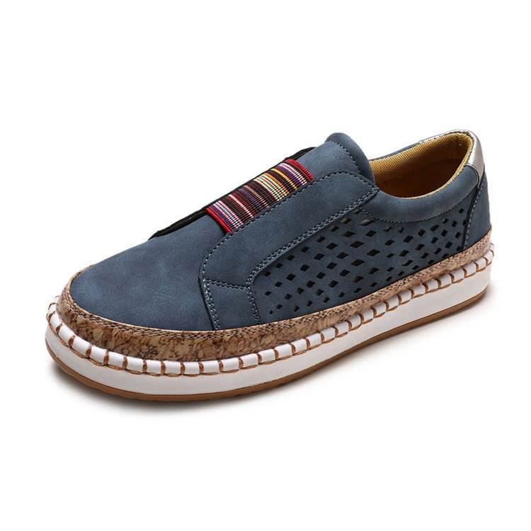 fashion casual high quality comfortable footwear breathable new style lady women slip on flats shoes