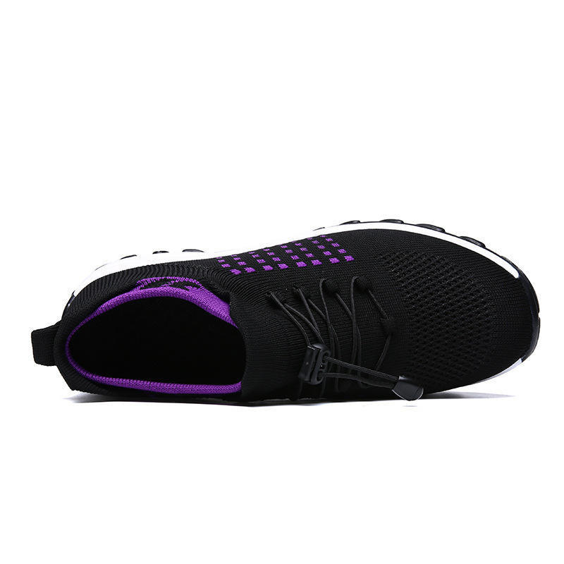 Wholesales Sock Design Platform Stretching Lock Lace Breathable Lightweight Women's Knitted Casual Shoes