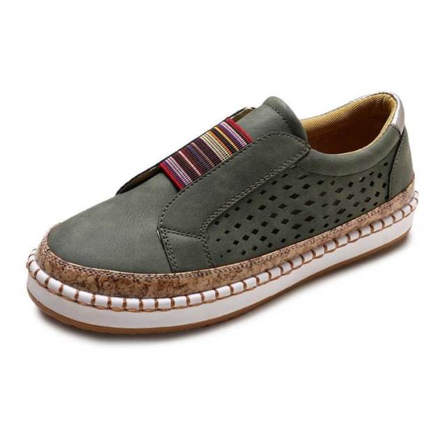 fashion casual high quality comfortable footwear breathable new style lady women slip on flats shoes