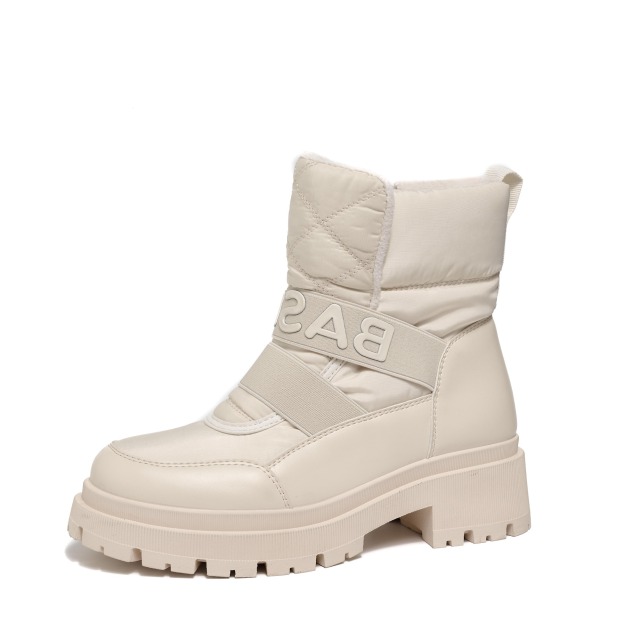 High-Quality Women's Plush Warm Lining Snow Boots Comfortable And Soft Middle Beige Snow Shoes For Women