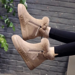 Women's short new plush short winter zipper Martin boots custom plush women's winter warm snow boots