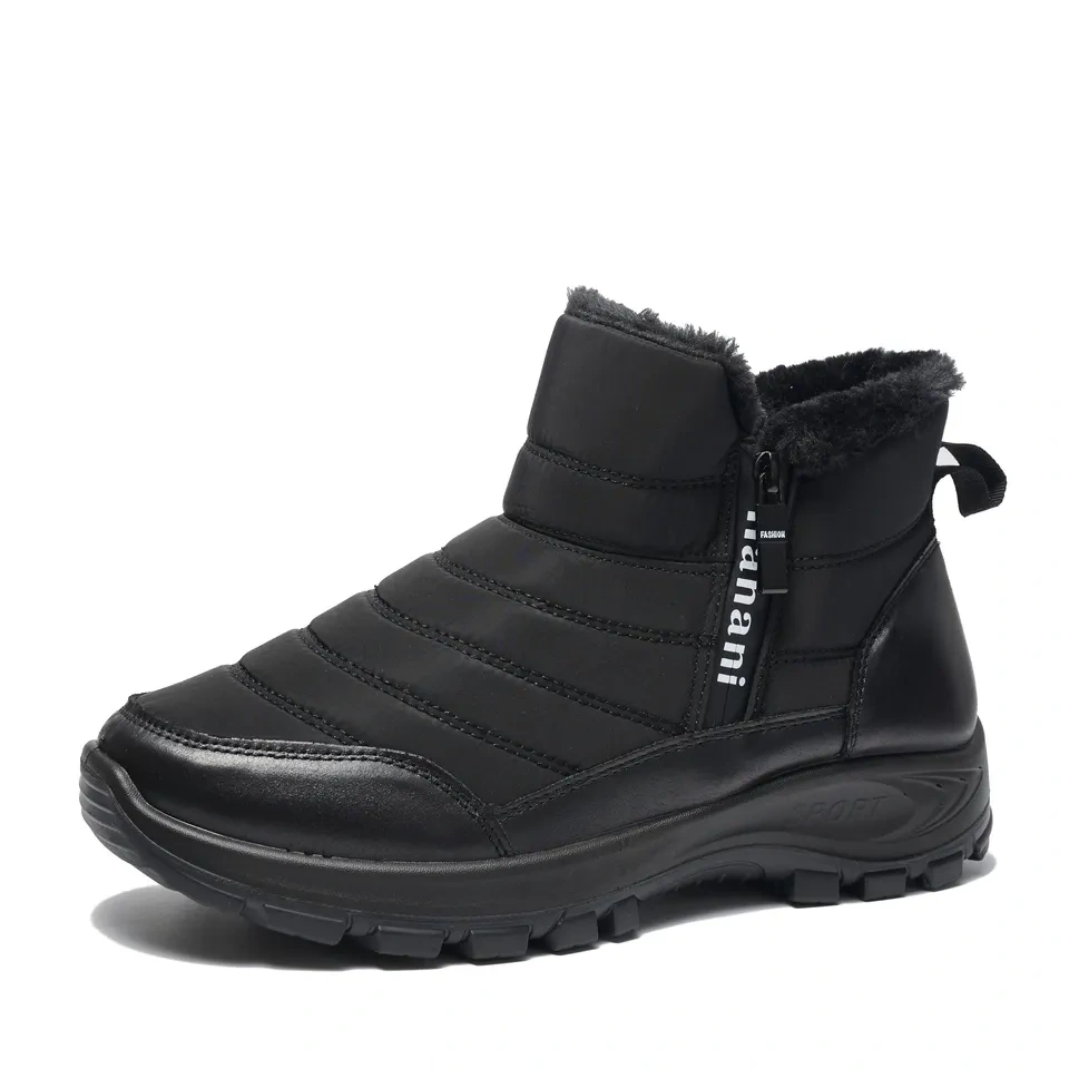 Wholesale Fashion Simple Winter Outdoor Warm Snow Boots With Double Zippers Custom Logo Waterproof Wear-resistant Snow shoes