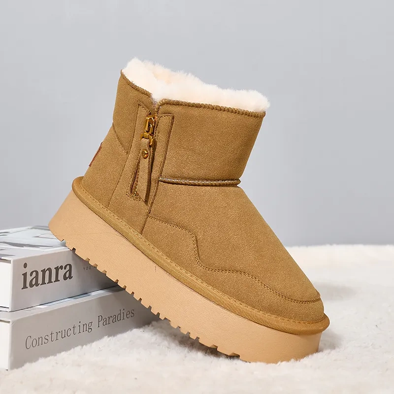 Wholesale winter thick snow boots women's warm non-slip outsole cotton shoes
