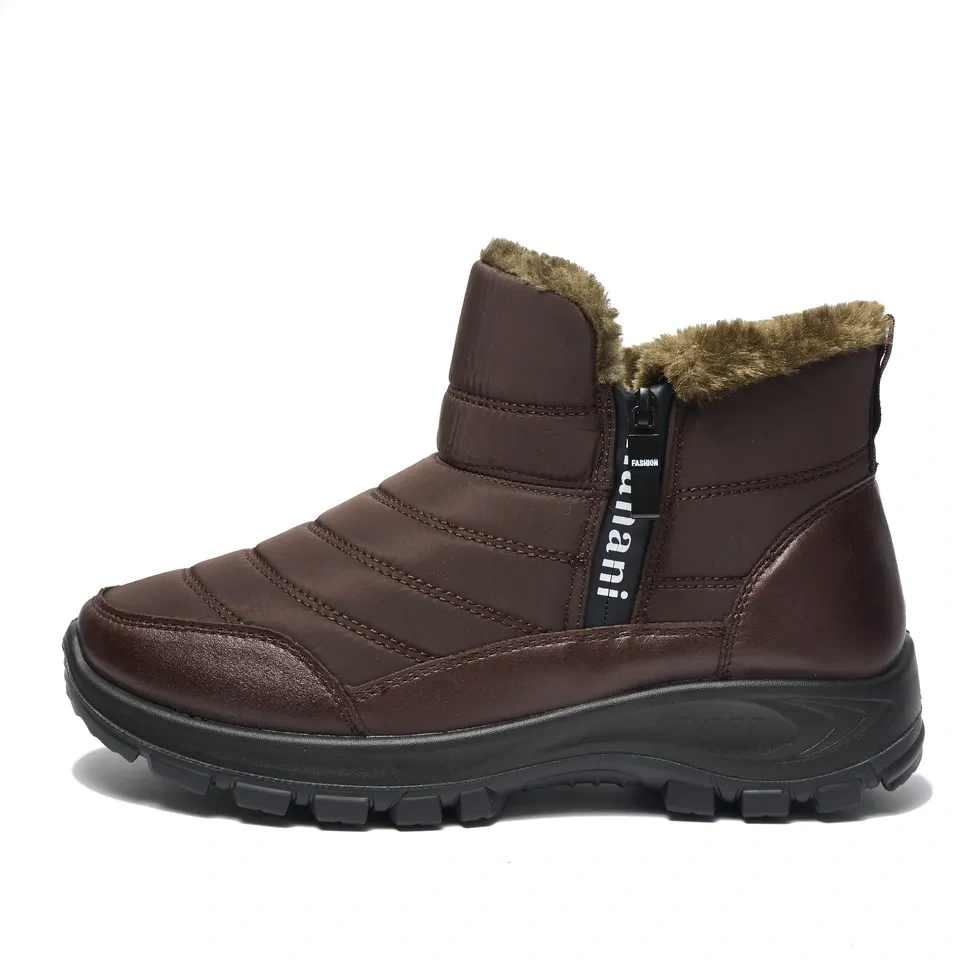 Wholesale Fashion Simple Winter Outdoor Warm Snow Boots With Double Zippers Custom Logo Waterproof Wear-resistant Snow shoes