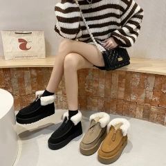 Thicken Bottom Women's Warm Plush Lining Winter Snow Shoes Anti-Slip Outsole Soft And Comfortable Shoes For Women