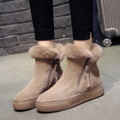 Women's short new plush short winter zipper Martin boots custom plush women's winter warm snow boots