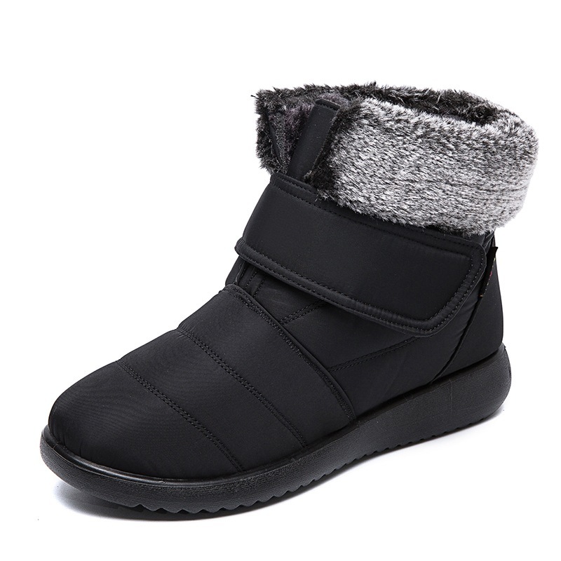 New style cotton-padded leisure low tube flat heel Korean winter short tube snow boots women's large size winter shoes