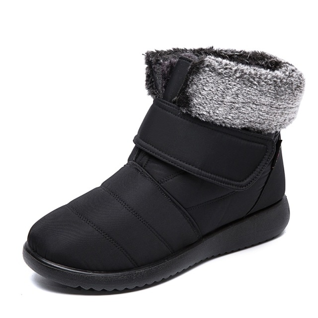 New style cotton-padded leisure low tube flat heel Korean winter short tube snow boots women's large size winter shoes