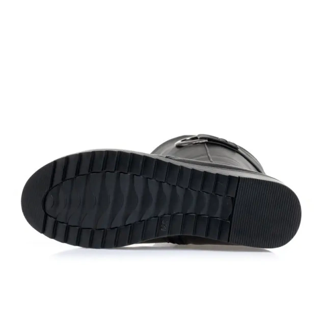 Mid length autumn and winter new women's leather snow boots fashion plush flat heeled women's snow boots shoes