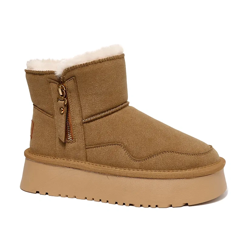 Wholesale winter thick snow boots women's warm non-slip outsole cotton shoes
