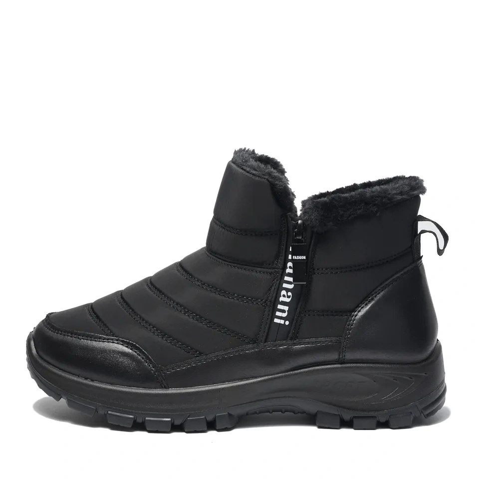 Wholesale Fashion Simple Winter Outdoor Warm Snow Boots With Double Zippers Custom Logo Waterproof Wear-resistant Snow shoes