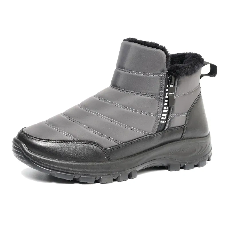 Wholesale Fashion Simple Winter Outdoor Warm Snow Boots With Double Zippers Custom Logo Waterproof Wear-resistant Snow shoes