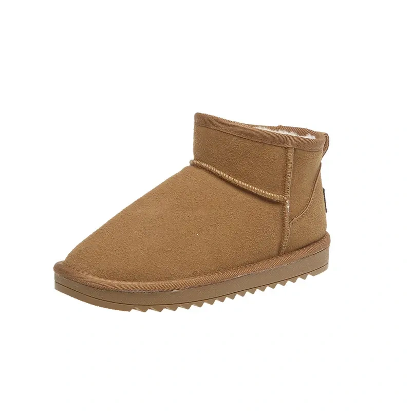 Customized winter new women's plush and thick snow boots casual flat comfortable short snow boots for ladies