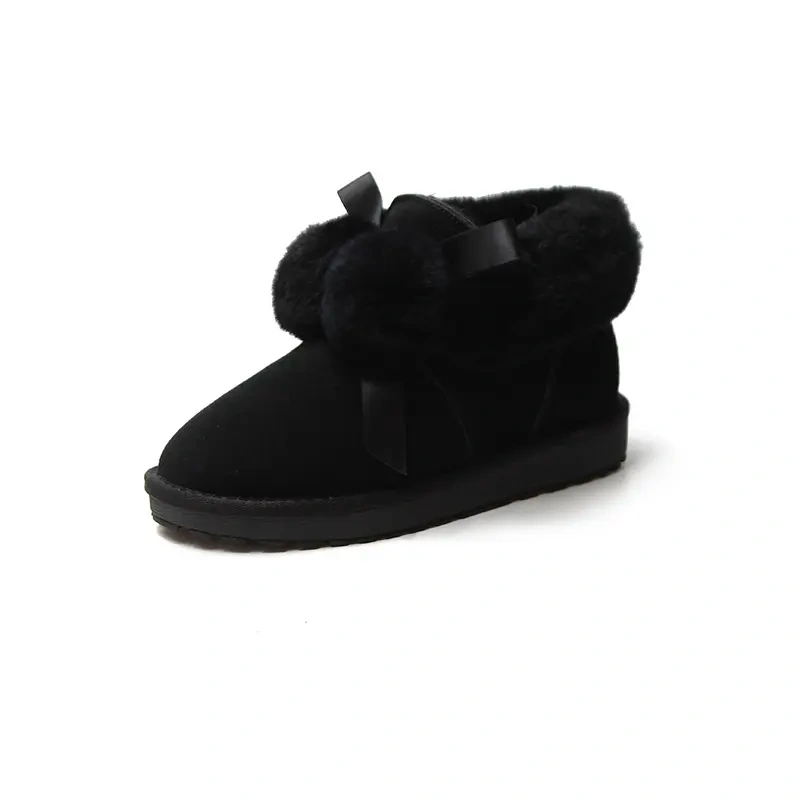 Fashion women's winter new hairy design snow shoes boots elegant thicken plush cute solid short snow boots for ladies
