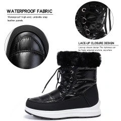 Hot Sale Winter Warm Plush Lining Ladies Snow Shoes Waterproof Upper Soft And Thermal Snow Boots For Women