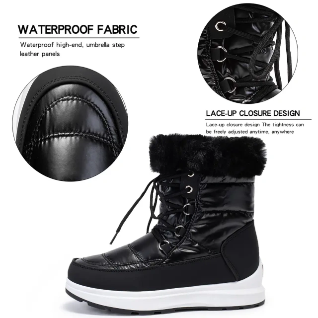 Hot Sale Winter Warm Plush Lining Ladies Snow Shoes Waterproof Upper Soft And Thermal Snow Boots For Women