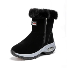 Outdoor fashion trend thick soled warm snow boots for women plush comfortable middle women' s snow shoes boots