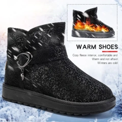 Women Winter Outdoor Warm Plush Flat Snow Boots Anti-Slip And Comfortable Snow Winter Shoes For Women