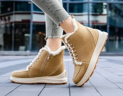 Wholesale Women's Winter Warm Plush Lining Ankle Snow Boots Lace-up Soft And Comfortable Snow Shoes For Women