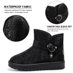 Women Winter Outdoor Warm Plush Flat Snow Boots Anti-Slip And Comfortable Snow Winter Shoes For Women