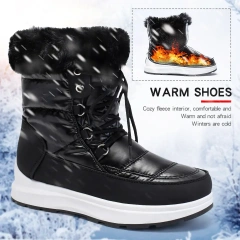 Hot Sale Winter Warm Plush Lining Ladies Snow Shoes Waterproof Upper Soft And Thermal Snow Boots For Women