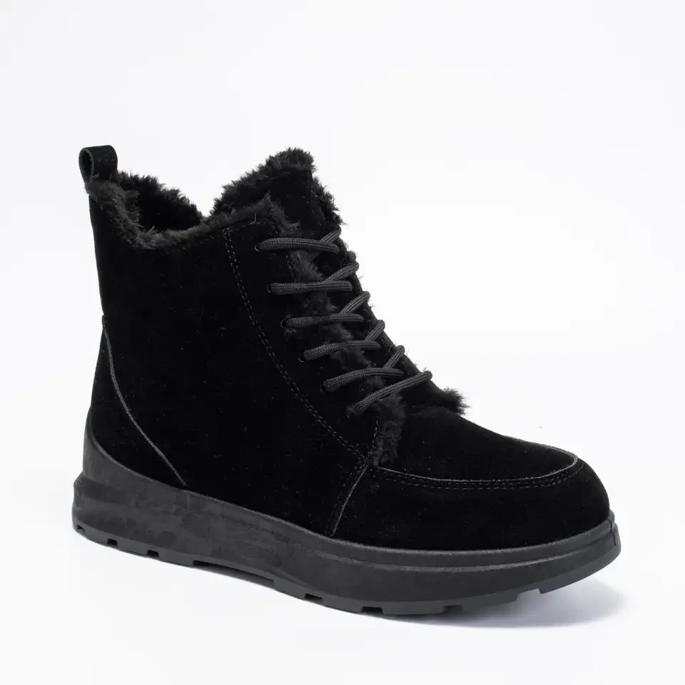 Wholesale Women's Winter Warm Plush Lining Ankle Snow Boots Lace-up Soft And Comfortable Snow Shoes For Women