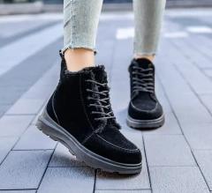 Wholesale Women's Winter Warm Plush Lining Ankle Snow Boots Lace-up Soft And Comfortable Snow Shoes For Women