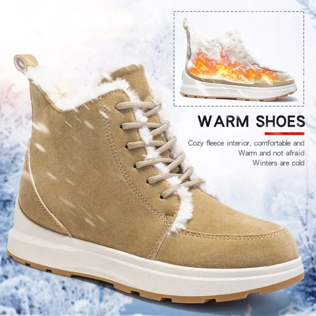 Wholesale Women's Winter Warm Plush Lining Ankle Snow Boots Lace-up Soft And Comfortable Snow Shoes For Women