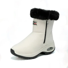 Outdoor fashion trend thick soled warm snow boots for women plush comfortable middle women' s snow shoes boots