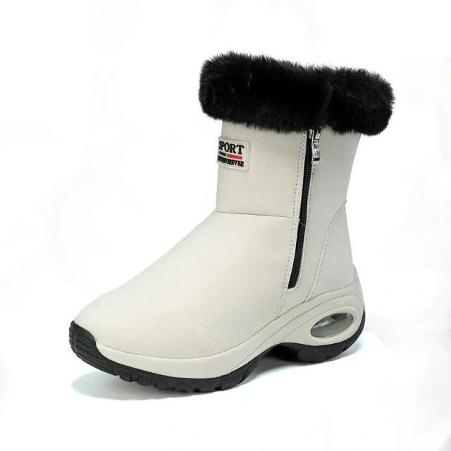 Outdoor fashion trend thick soled warm snow boots for women plush comfortable middle women' s snow shoes boots