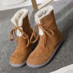 New fashion autumn and winter light flat snow boots for women new plush wear-resistant lace up women's snow shoes boots