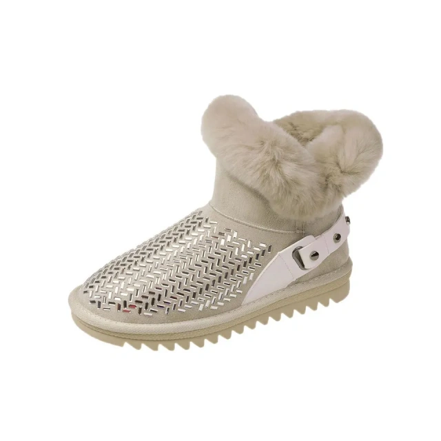 Wholesale trendy winter warm fur snow boots for women fashion new plush and thickened diamond warm women' s snow boots