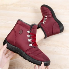 Winter Women Warm Plush Warm Outdoor Lace-up Snow Shoes Waterproof Upper AntI-Slip Winter Boots For Women
