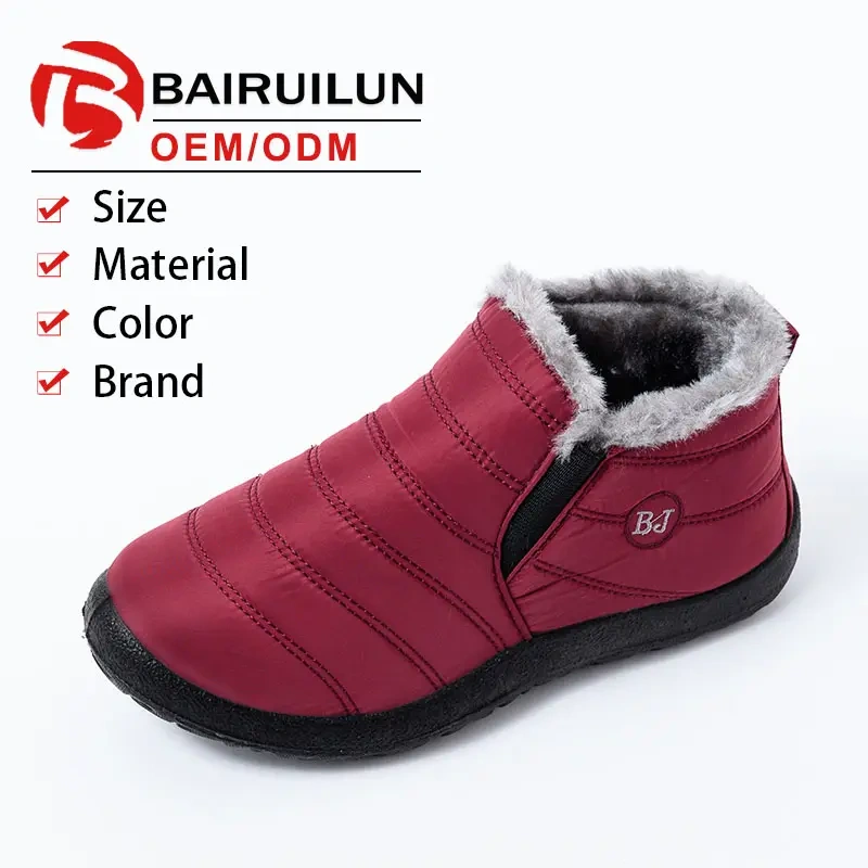 Bairuilun Wholesale support custom ankle boots waterproof winter snow boots for women