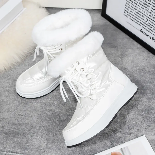 Hot Sale Winter Warm Plush Lining Ladies Snow Shoes Waterproof Upper Soft And Thermal Snow Boots For Women