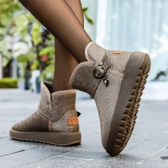 Women Winter Outdoor Warm Plush Flat Snow Boots Anti-Slip And Comfortable Snow Winter Shoes For Women