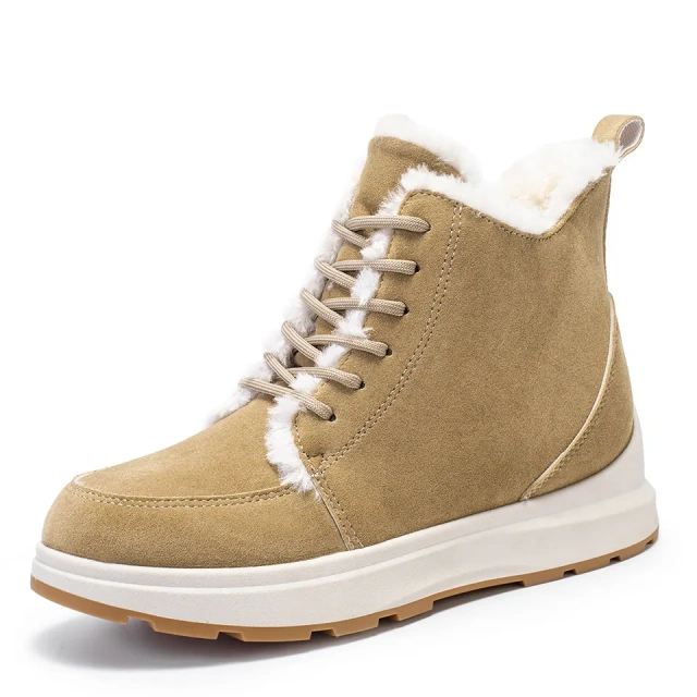 Wholesale Women's Winter Warm Plush Lining Ankle Snow Boots Lace-up Soft And Comfortable Snow Shoes For Women