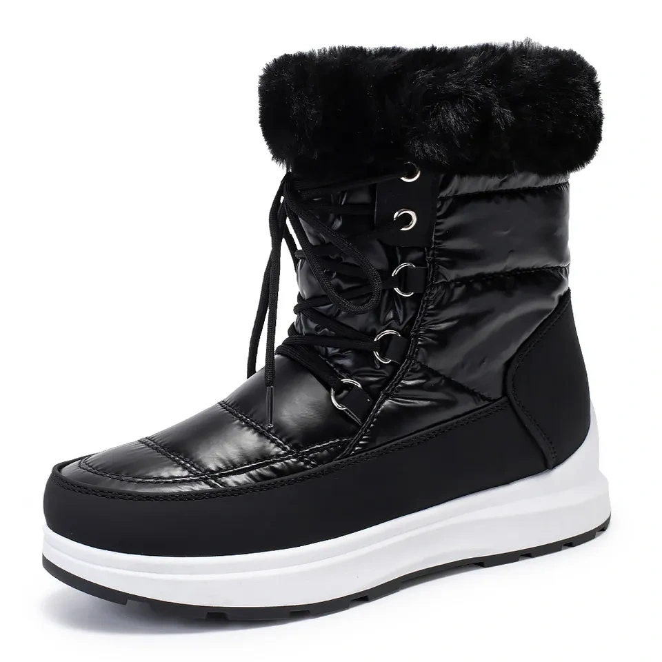 Hot Sale Winter Warm Plush Lining Ladies Snow Shoes Waterproof Upper Soft And Thermal Snow Boots For Women