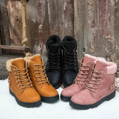 Fashion Trend Thick Plush Women's Snow Boots Shoes Winter New Warm Lardies Rivets Short Snow Martin Boots