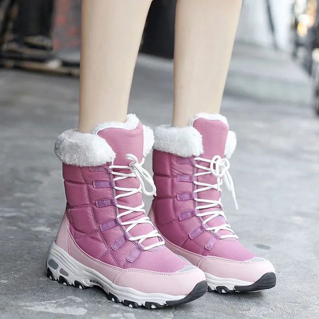 Winter New Mid High Top Line Warm and Plush Thickened Snow Boots Casual Warm Women's Snow Boots For Women