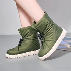 New winter women's casual warm plush waterproof snow boots shoes fashion flat anti-slip outsole women's snow boots