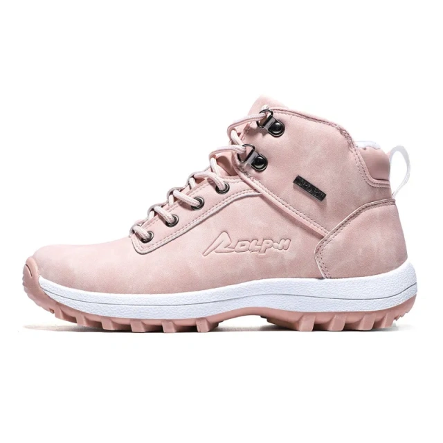 Women's winter high top fashion new outdoor sport snow boots plush and thickened warm pink snow boots for ladies