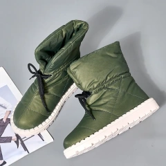 New winter women's casual warm plush waterproof snow boots shoes fashion flat anti-slip outsole women's snow boots