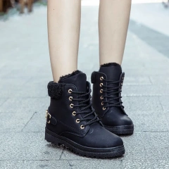 Fashion Trend Thick Plush Women's Snow Boots Shoes Winter New Warm Lardies Rivets Short Snow Martin Boots